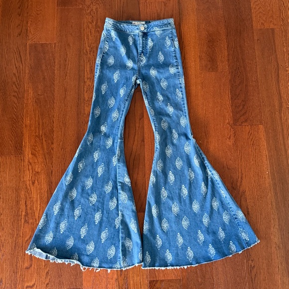 We The Free Just Float On Flare Jeans Free People Blue size 24 - Picture 5 of 10